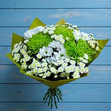 Букет цветов из:  Хризантемы #REPLACE_PRED# Фосфоритный