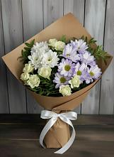 Букет цветов из:  Хризантемы и Розы #REPLACE_PRED# Фосфоритный