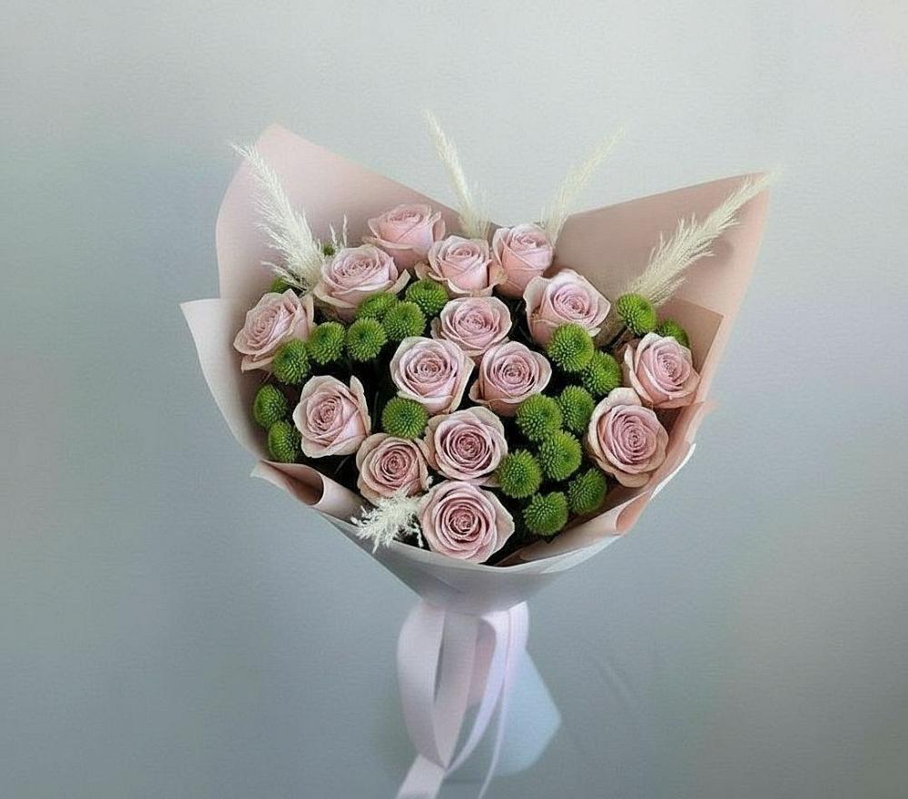 Букет цветов из: Розы и Хризантемы в Фосфоритный