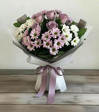 Букет цветов из:  Хризантемы и Розы #REPLACE_PRED# Фосфоритный
