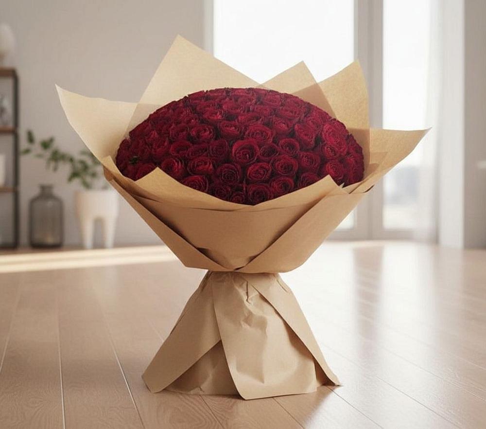 Букет 101 Красная роза в Фосфоритный