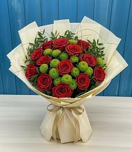 Букет цветов из:  Розы и Хризантемы в Фосфоритный