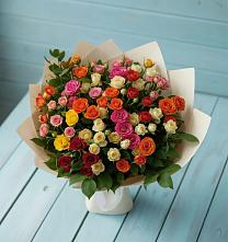 Букет Микс из разноцветных кустовых роз #REPLACE_PRED# Фосфоритный
